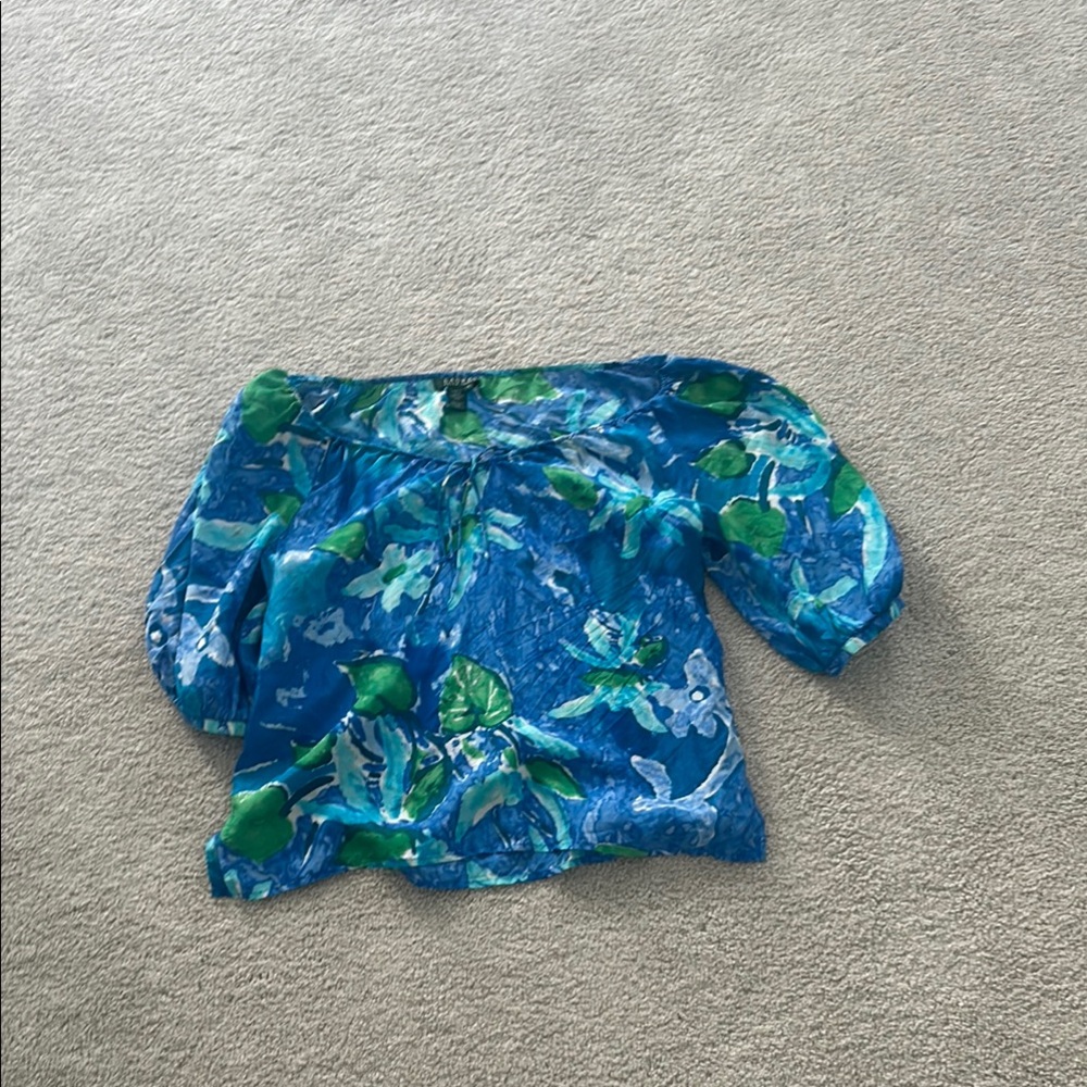 Floral Off-Shoulder Ralph Lauren Blouse